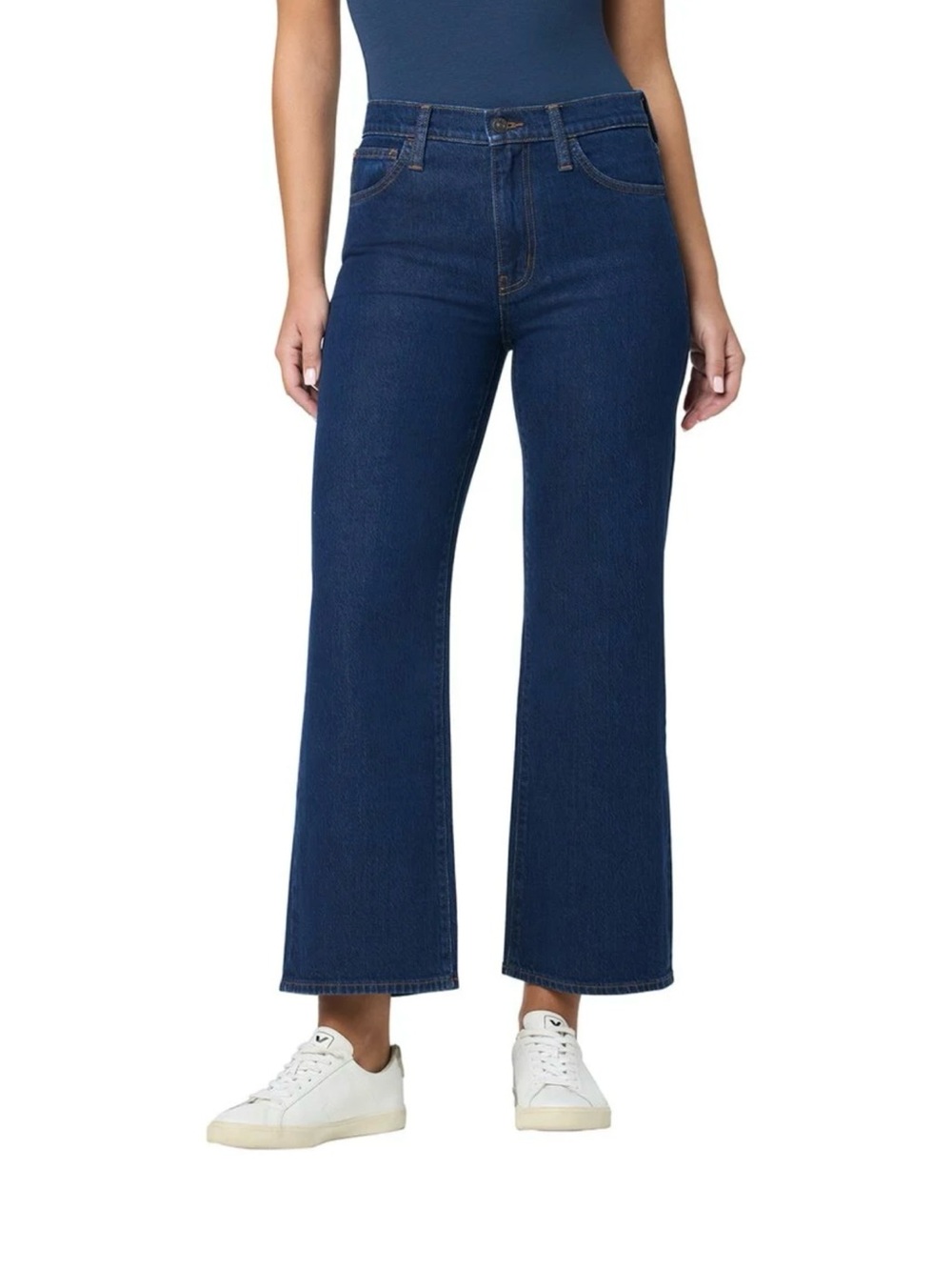 Hudson Jeans Women's Dark Blue High-Rise Wide-Leg Denim